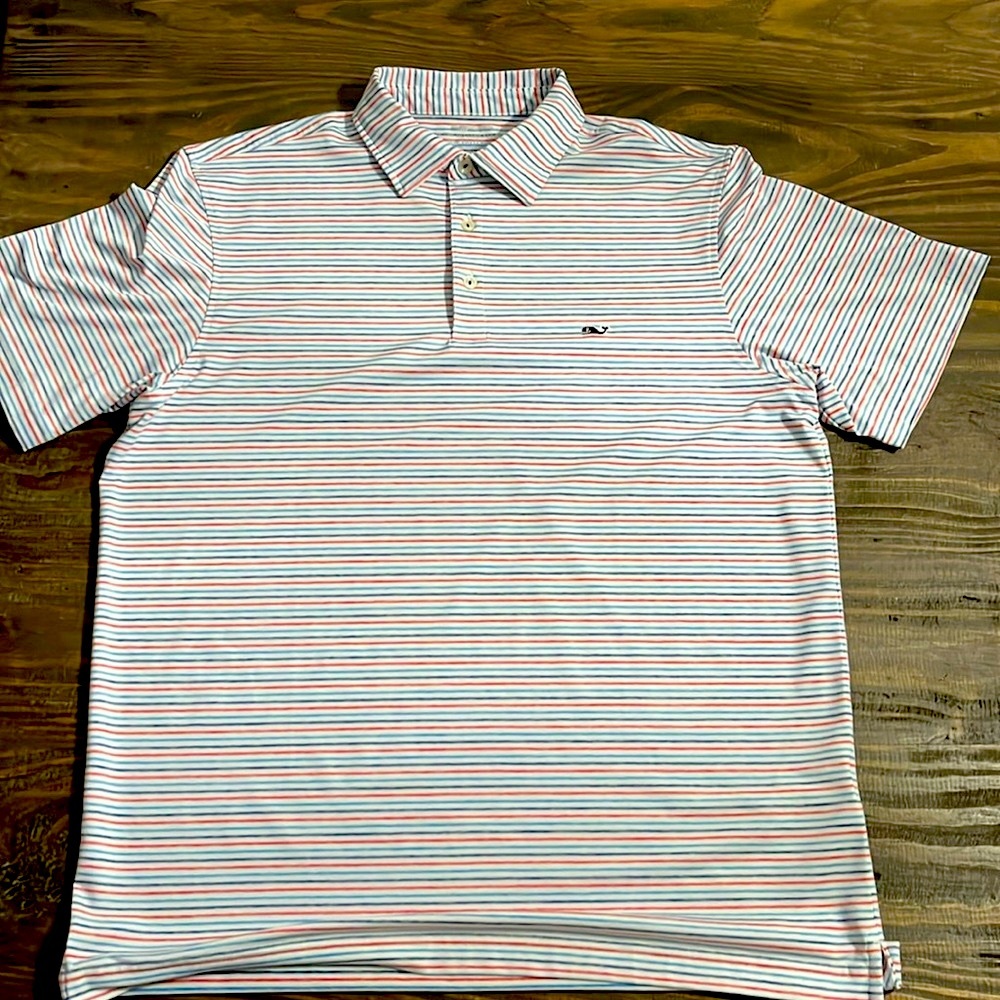 Vineyard Vines On-the-Go Sankaty Red White and Blue Polo